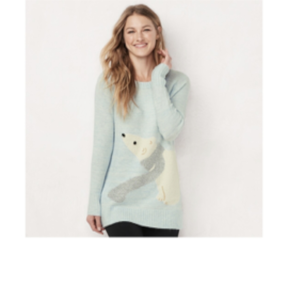Lc Lauren Conrad Blue Polar Bear sweater
